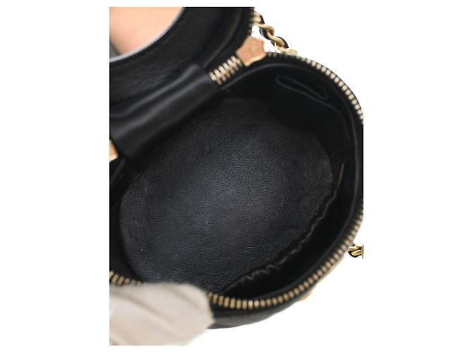 Chanel Vanity Black CC Lambskin mit oberem Griff und Kette Schwarz - Ansicht 3