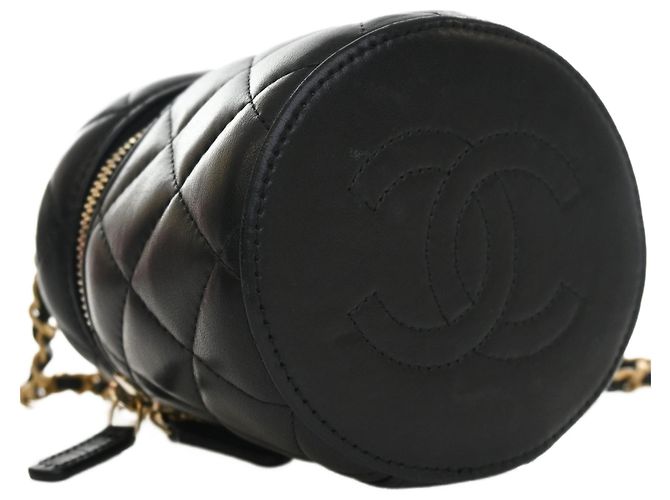 Chanel Vanity Black CC Lambskin mit oberem Griff und Kette Schwarz - Ansicht 4