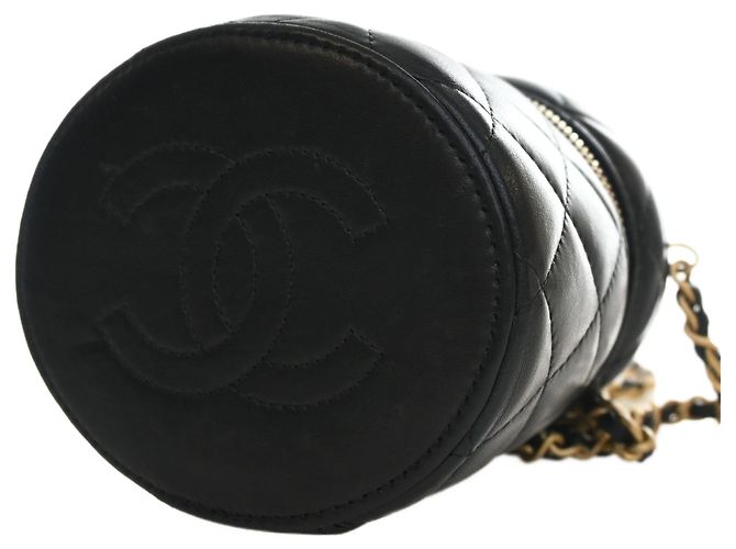 Chanel Vanity Black CC Lambskin mit oberem Griff und Kette Schwarz - Ansicht 5