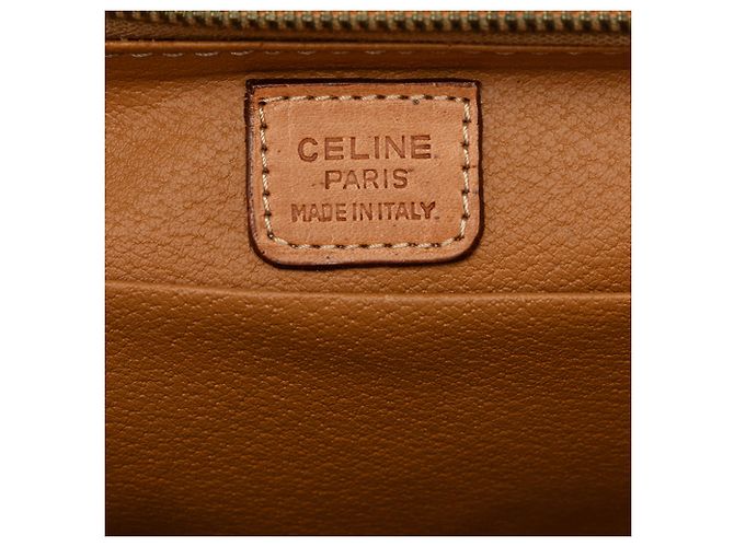 Céline Pouch Celine Brown Macadam Coated Canvas Marrone - vista 5