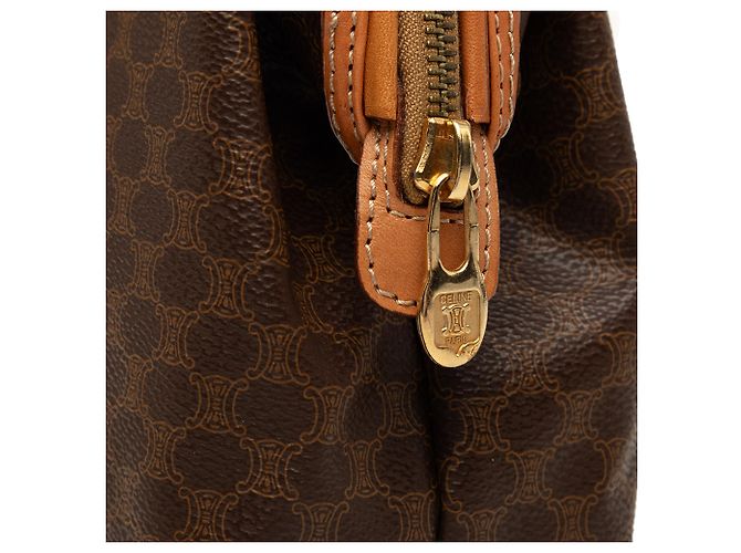 Céline Pouch Celine Brown Macadam Coated Canvas Marrone - vista 6