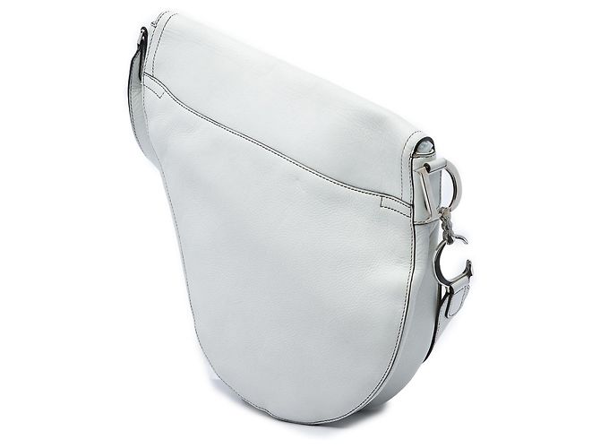 Autre Marque Bolsa Baudrier Saddle Dior em couro branco - vista 2
