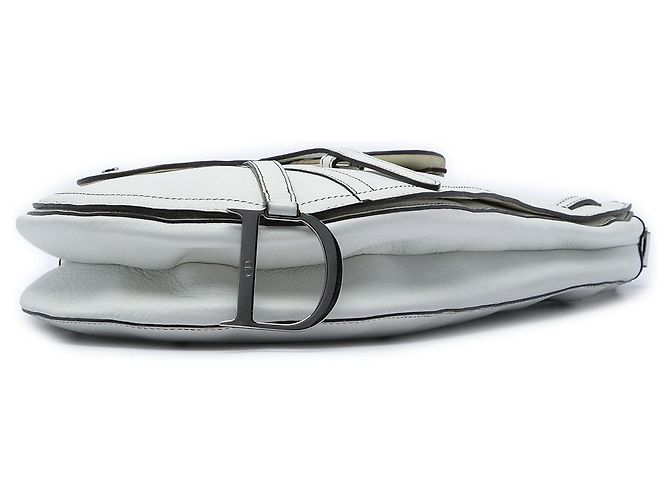 Autre Marque Bolsa Baudrier Saddle Dior em couro branco - vista 3