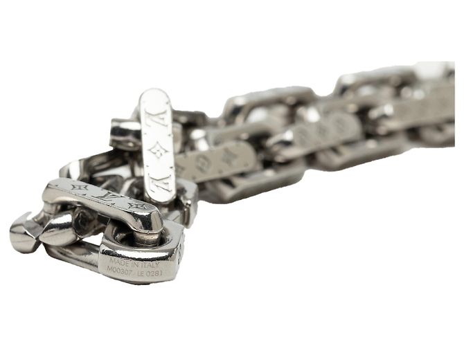 Louis Vuitton Monogram Gliederkette aus silberfarbenem Edelstahl - Ansicht 3