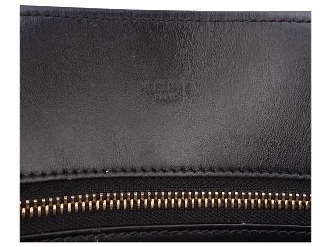 Céline Celine Cabas Vertical Tote en toile enduite Triomphe marron Large Marron foncé - vue 5