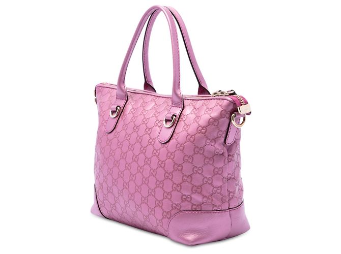 Borsa Satchel Gucci Pink Metallic Guccissima Heart Bit Rosa - vista 2