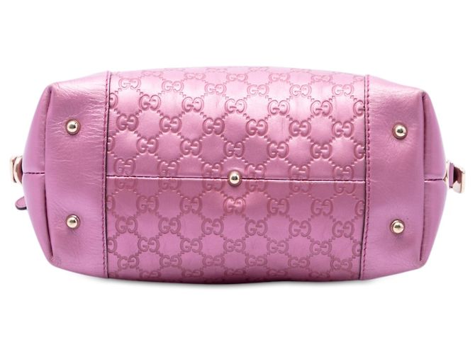 Borsa Satchel Gucci Pink Metallic Guccissima Heart Bit Rosa - vista 3
