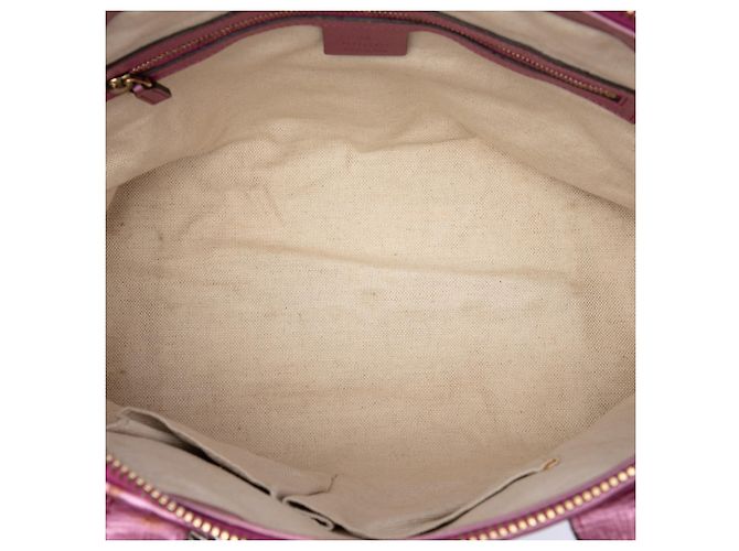 Borsa Satchel Gucci Pink Metallic Guccissima Heart Bit Rosa - vista 4