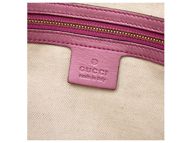 Borsa Satchel Gucci Pink Metallic Guccissima Heart Bit Rosa - vista 5