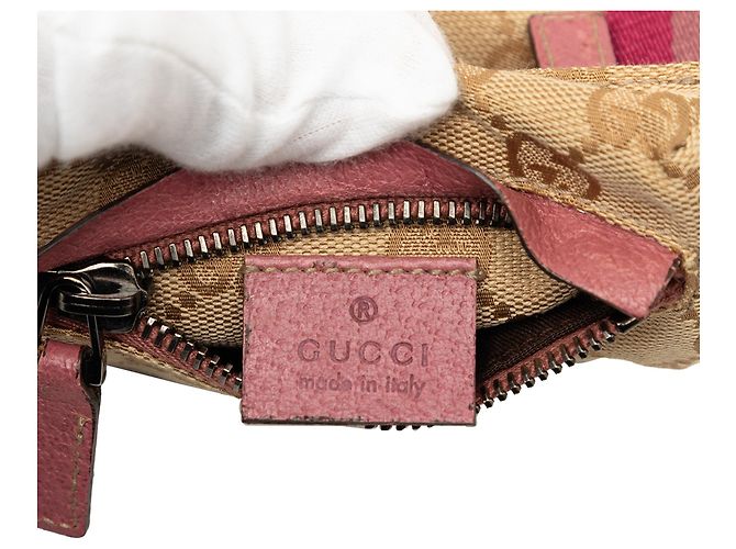 Gucci Beige GG Canvas Web Gürteltasche mit zwei Taschen - Ansicht 5