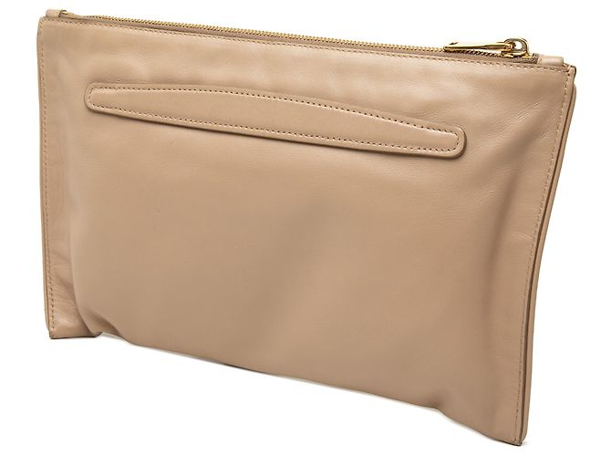 Clutch in pelle borchiata beige Miu Miu - vista 2