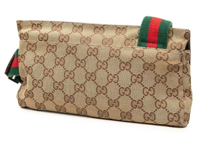 Borsa a tracolla Gucci in tela GG beige con Web - vista 2