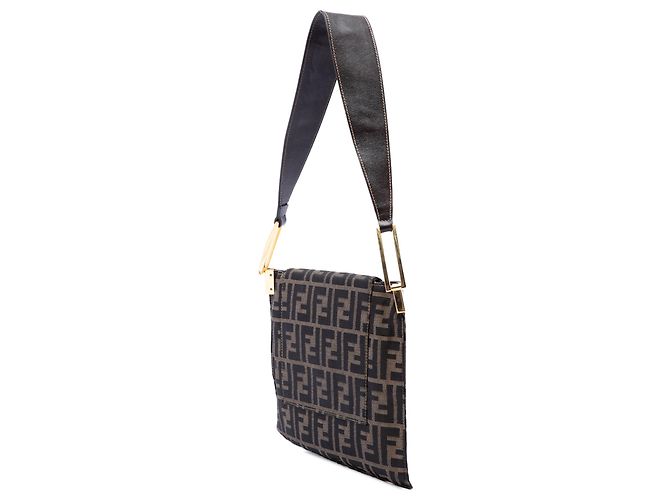 Fendi Brown Zucca Canvas Schultertasche mit Klappe Braun - Ansicht 2