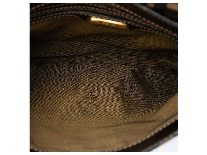 Fendi Brown Zucca Canvas Schultertasche mit Klappe Braun - Ansicht 4