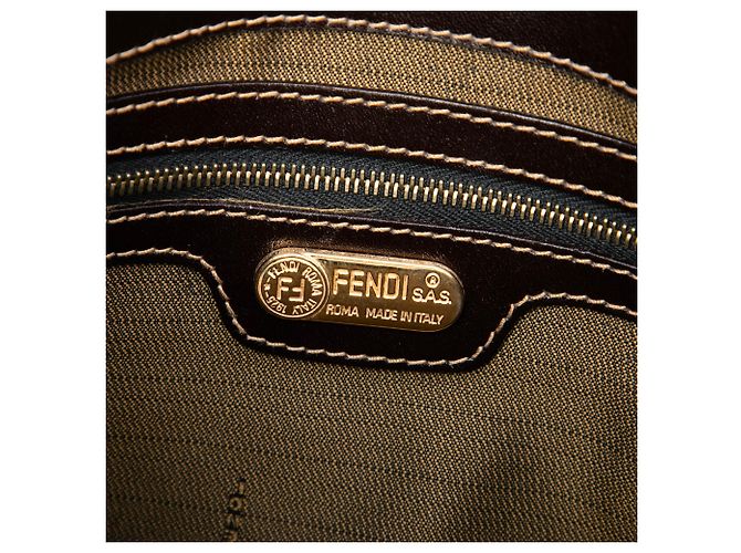 Fendi Brown Zucca Canvas Schultertasche mit Klappe Braun - Ansicht 5