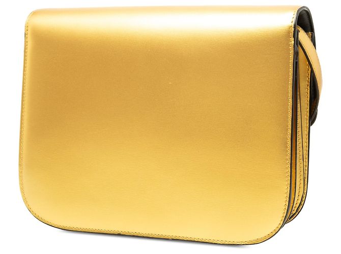 Céline Celine Gold Medium Metallic Calfskin Classic Box Crossbody D'oro - vista 2