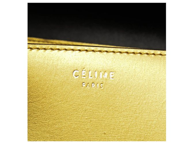 Céline Celine Gold Medium Metallic Calfskin Classic Box Crossbody D'oro - vista 5