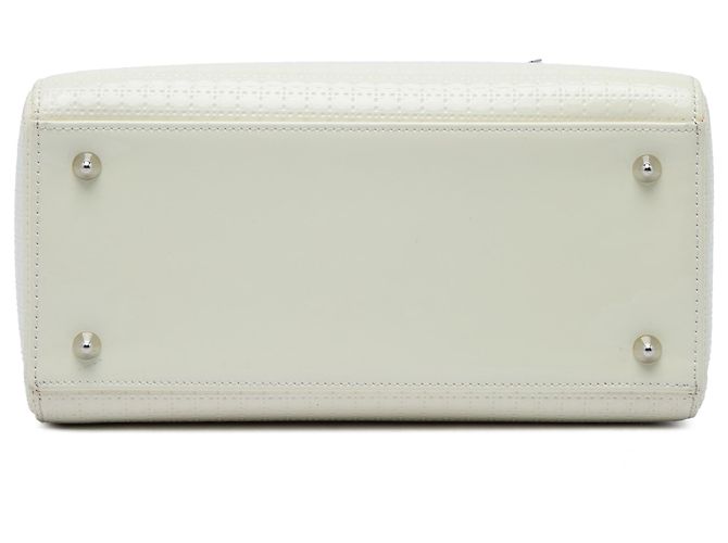 Autre Marque Dior White Medium Patent Microcannage Lady Dior Weiß Roh - Ansicht 3