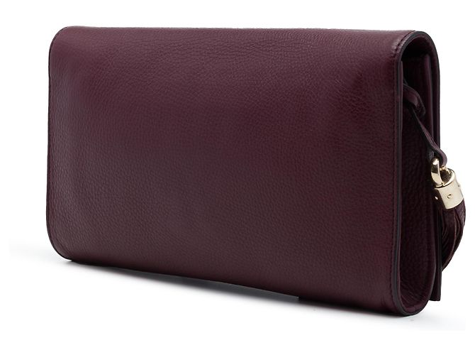 Pochette Gucci Soho Disco en cuir de veau rouge Bordeaux - vue 2