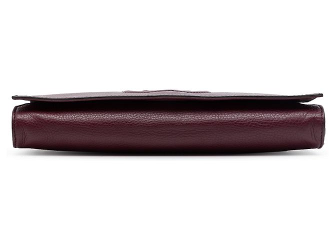 Pochette Gucci Soho Disco en cuir de veau rouge Bordeaux - vue 3