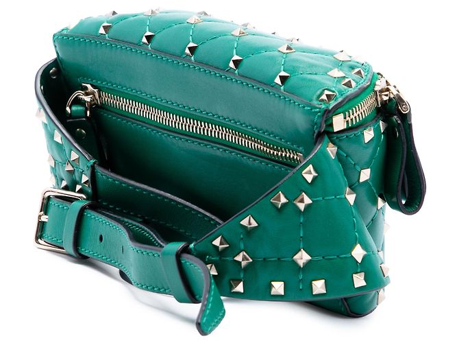 Borsa cintura Valentino Green Nappa Rockstud Spike Verde - vista 2