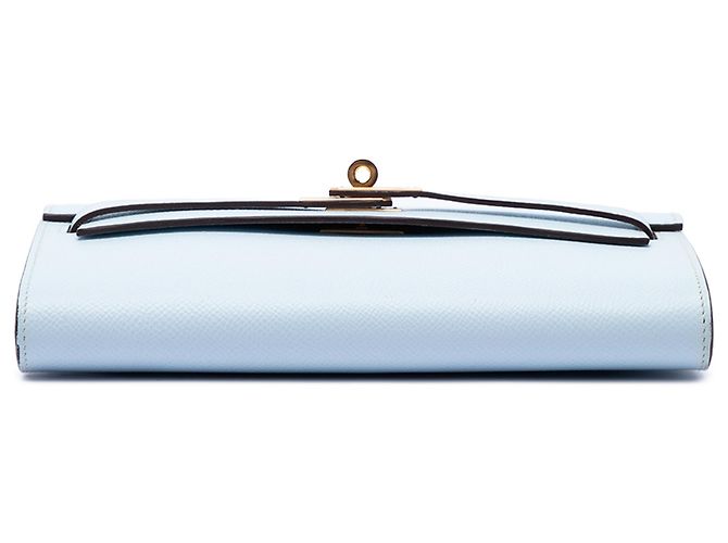Portafoglio Hermès Kelly To Go in pelle Epsom blu Blu chiaro - vista 3