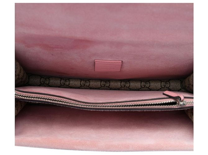 Borsa a tracolla Gucci Dionysus Medium GG Supreme Beige con cristalli - vista 4