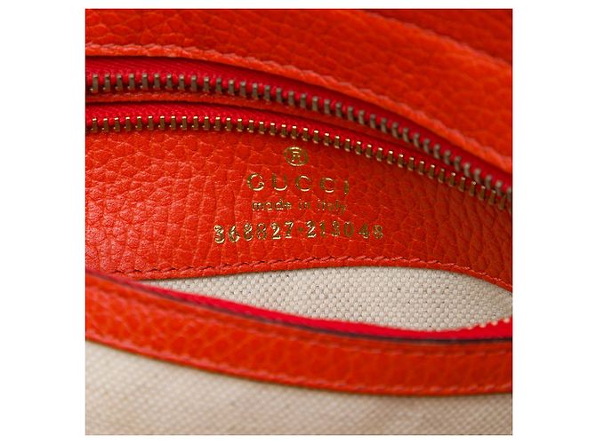 Bolsa Swing Mini Gucci em couro de bezerro laranja - vista 5