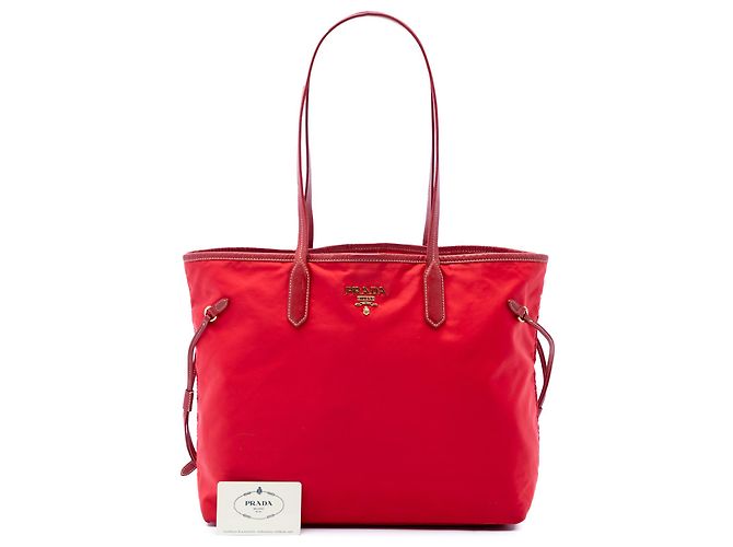 Tote Prada em Tessuto com acabamento em Saffiano vermelho - vista 7