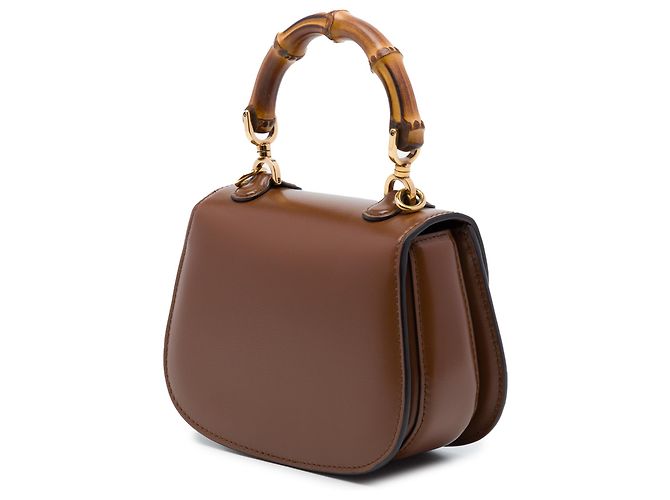 Bamboo Bolso Mini 1947 de piel de becerro marrón con asa de bambú Gucci Castaño - vista 2