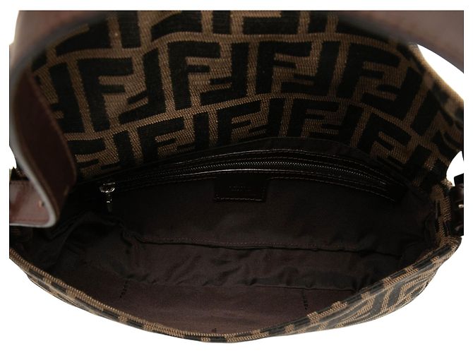 Borsa Baguette Fendi in tela Zucca marrone - vista 4