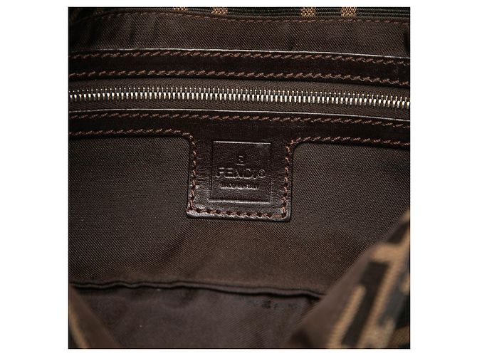 Borsa Baguette Fendi in tela Zucca marrone - vista 5