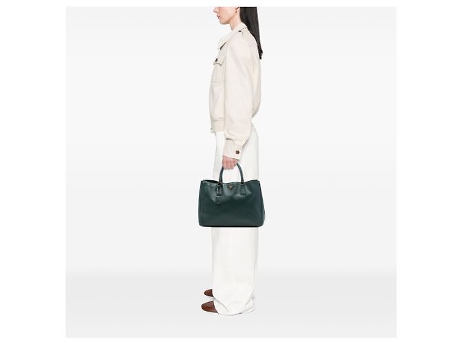 Prada Bolso Tote Large Saffiano Lux Gardeners Verde Verde oscuro - vista 6