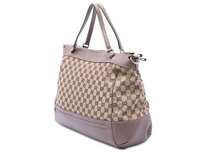 Gucci Mayfair Satchel aus beigem GG Canvas - Ansicht 2