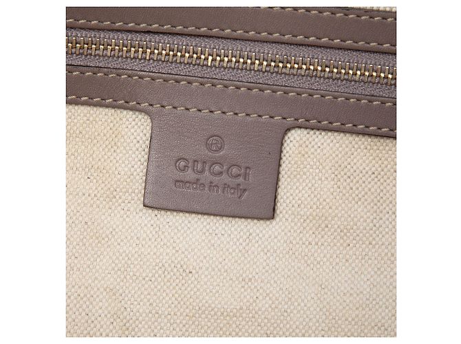 Gucci Mayfair Satchel aus beigem GG Canvas - Ansicht 5