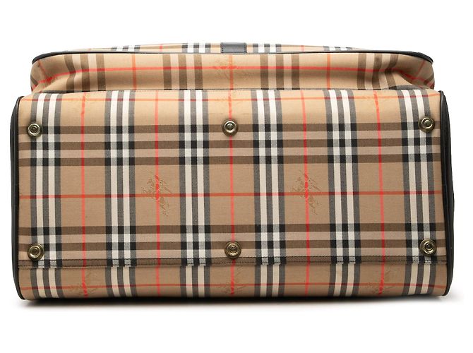 Borsa da viaggio Burberry Beige Haymarket Check Canvas - vista 3