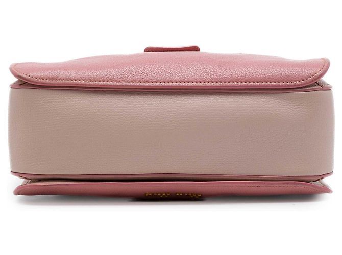 Borsa Satchel Miu Miu in pelle di capra rosa Madras - vista 3