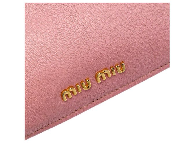 Borsa Satchel Miu Miu in pelle di capra rosa Madras - vista 5
