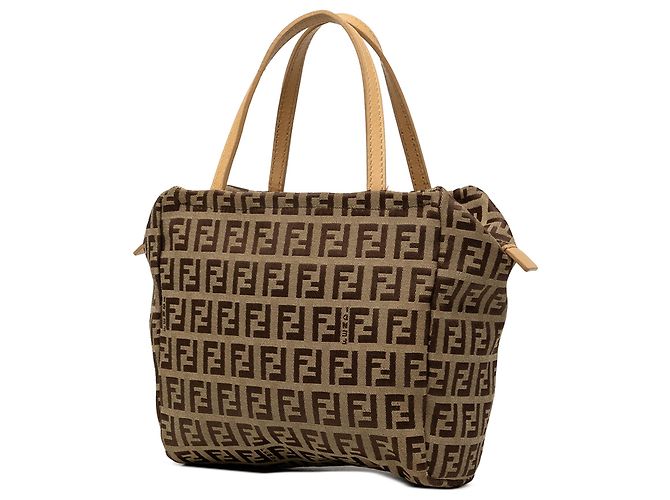 Fendi Mini Zucchino Canvas Handtasche Beige - Ansicht 2