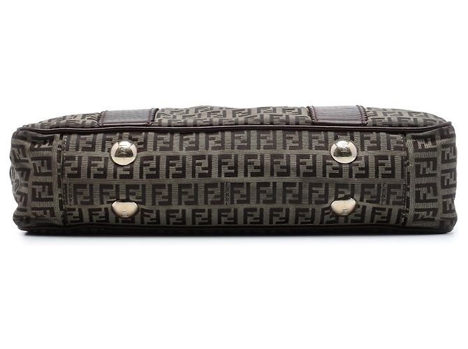 Borsa a tracolla Fendi in tela Zucchino marrone Marrone chiaro - vista 3