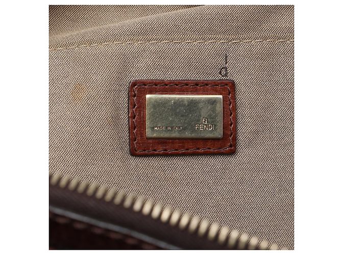 Borsa a tracolla Fendi in tela Zucchino marrone Marrone chiaro - vista 5
