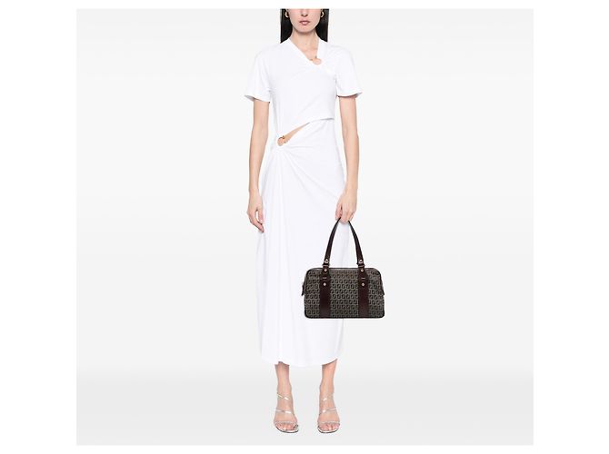 Borsa a tracolla Fendi in tela Zucchino marrone Marrone chiaro - vista 6