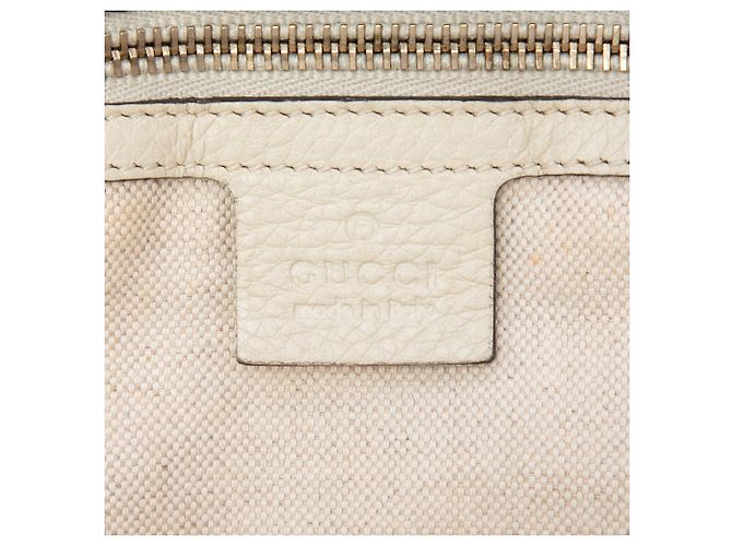 Borsa Gucci White Medium Calfskin Bamboo Shopper Satchel Bianco - vista 5