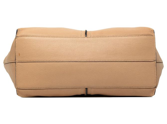 Chloé Keri Tote aus genarbtem Kalbsleder Beige - Ansicht 3