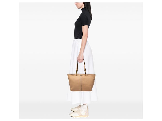 Chloé Keri Tote aus genarbtem Kalbsleder Beige - Ansicht 6