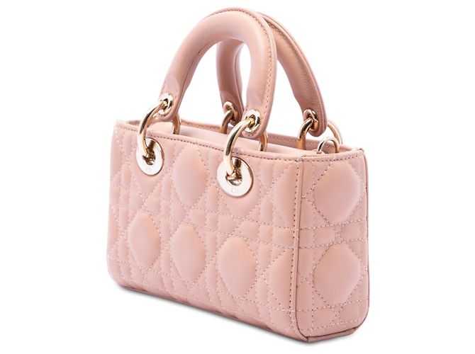 Autre Marque Dior Pink Micro Lambskin Cannage Lady D Joy Rosa - vista 2