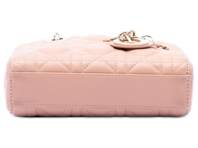 Autre Marque Dior Pink Micro Lambskin Cannage Lady D Joy Rosa - vista 3