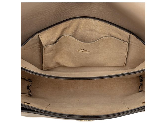 Chloé Faye Crossbody Small in camoscio e vitello marrone Taupe - vista 4