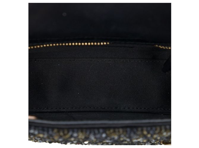 Autre Marque Mini Lady Dior in raso nero con paillettes Dior - vista 4