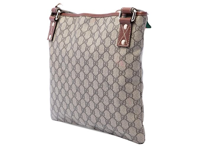 Gucci Beige GG Supreme Web Crossbody-Tasche - Ansicht 2